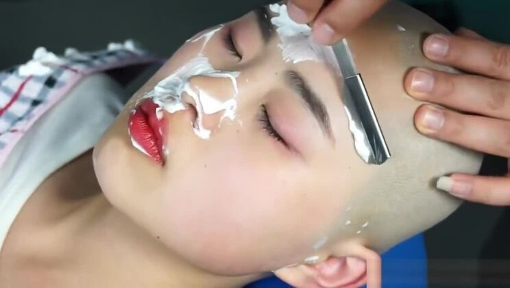 Sexy Asian Bald Headshave 2
