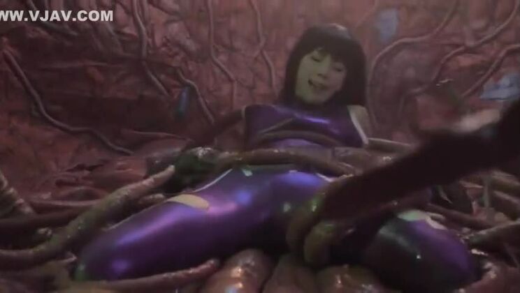 Japanische Heldinnen, gefesselt von Tentakeln